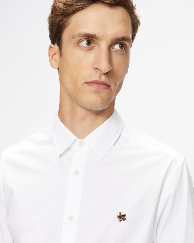 Chemises Ted Baker Poplin Blanche Homme | QYO-56877732